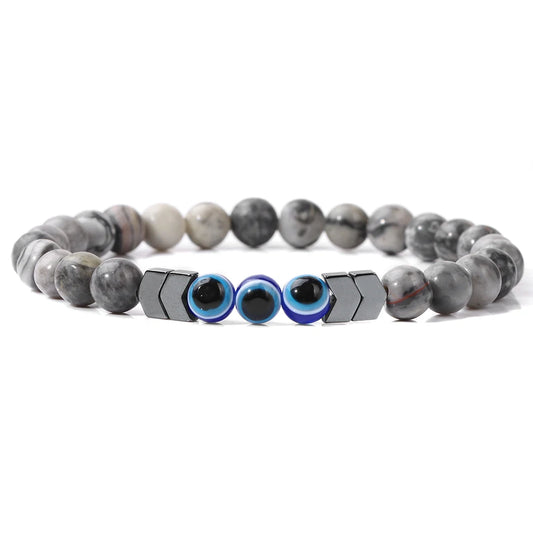 Natural Stone Beads Bracelet Turkish Evil Eye