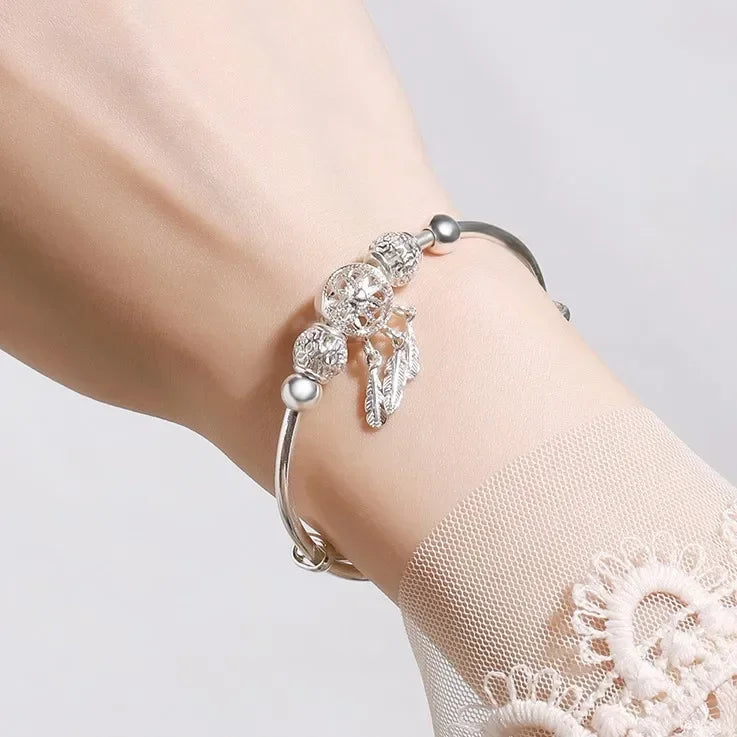 dream catcher bangle (Silver Coated)