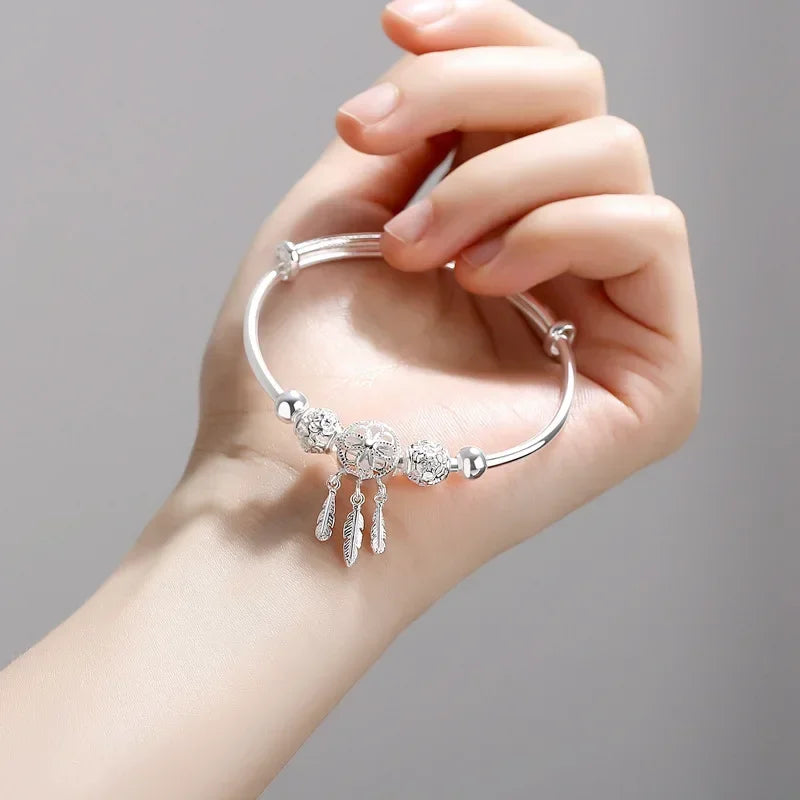 dream catcher bangle (Silver Coated)