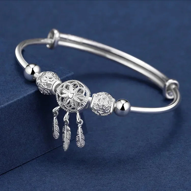 dream catcher bangle (Silver Coated)