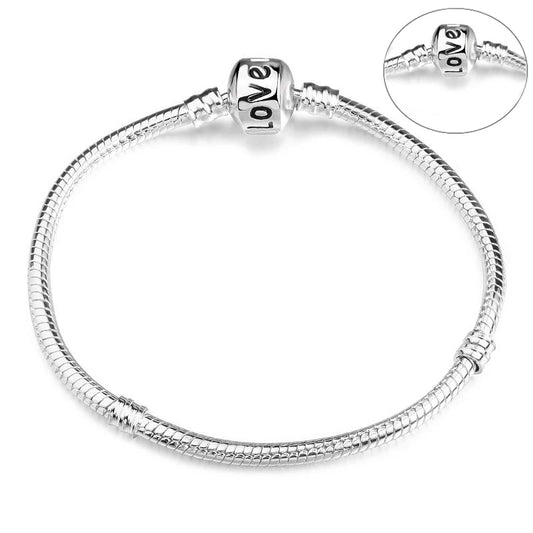 Sterling Silver Color 3mm Snake Chain Bracelets